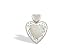 14K White Gold Genuine Heart Opal and Diamond Pendant