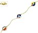 14k Yellow 6 mm Round Jet-Rainbow Crystal Necklace title=