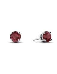 Genuine Ruby 14kt White Gold Stud Earrings
