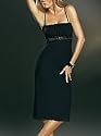 VON APART EDLES SATIN BANDEAU-KLEID SCHWARZ NEU