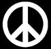 Peace Symbol Window Decal (white)