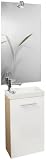 Fackelmann 08451 4-tlg ACTIVE G&auml;ste-WC-Set Shiny, Waschbecken inkl. Unterschrank + Spiegel 100x50 cm + Klemmspot
