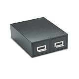 Buddy Products 1635-4 Buddy Products Double Drawer Steel 3 x 5 Card Cabinet, 16D, 3000-Card Cap, BK