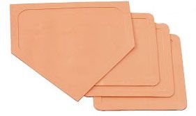 Buy Molded Orange Vinyl Indoor Outdoor Bases, 1 Home Plate 3 Bases Set - Sold By the Set by CHAMPION SPORT