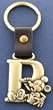 Mickey Mouse Letter P Brass Key Chain Disney