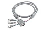 VGA Breakout Cable, DB9 Male / 3 BNC Male w/Ferrite, 6.0 ft, # Coax: 3