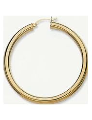 14k Plain Tube Hoop Earrings