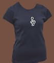 Crystal Woman's Medium Black T-Shirt with Alto Clef Design