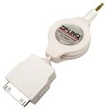 adaptare aufrollbares Klinkenkabel Audiokabel Klinke-Kabel 3,5-mm für Apple iPod classic nano photo mini video touch iPhone