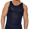 Intimo Men's Classic Silk Knit Tank Top, Navy, Small
