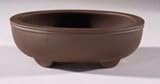 Bonsai Boy's Unglazed Brown Oval-5.0x4.0x1.75