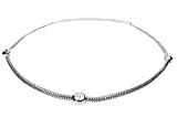 14K White Gold Snake Anklet Bracelet 10'', with Bezel Set Diamonds