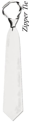 Solid WHITE zipper tie