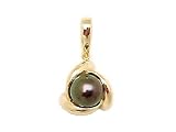 Tahitian Black Pearl Pendant in 14K Yellow Gold