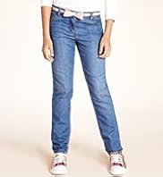 Cotton Rich Spotted Straight Leg Jeans with Belt