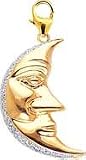 Moon, 14K Gold Diamond Charm