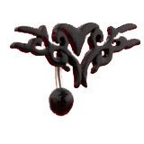 Reverse Tribal belly button ring