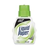 Correction Fluid, w/ Brush Applicator, 22 ml., White