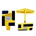 0.35 Carat G/VS2 Princess Certified Diamond & Gemstone Cufflinks in 18ct Solid Yellow Gold
