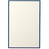 25 Pearl White Cards with Regent Blue Border
