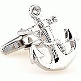 Silver Nautical Ship Anchor Navy Cuff Links Cufflinks