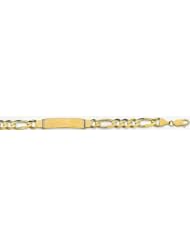 8.5mm 14k Concave Figaro ID Bracelet 8.5"