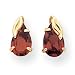 Sardelli - 14k Pear Shape Garnet with Leaf Earrings