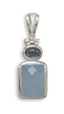Chalcedony and Blue Topaz Pendant