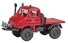 HO Scale Emergency Unimog 411 Heavy-Duty Truck - Assembled -- Bosch Fire Department (red, German Lettering)