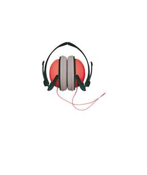 RED Gray and Black Funkyfonic Dj Style Headphones Head Phones Stereo Mp3 Ipod Player FULL EAR COVERAGE