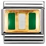 NOMINATION Italian Charm in stainless steel, enamel and 18k gold Flag (NIGERIA)