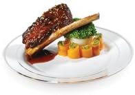 750 Pieces Plastic China Plate Silverware Combo for 150 people WHITE with Silver Bands