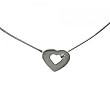 Solid Sterling Silver Heart Necklace - Choker Elegant