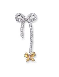 Sterling Silver Yellow & Clear CZ Pendant