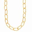 14k Gold Thick Hammered Oval Link Necklace- 38 IN