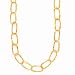 14k Gold Thick Hammered Oval Link Necklace- 38 IN
