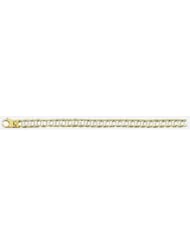 8mm Fancy Two Tone Gold Link Bracelet 8"
