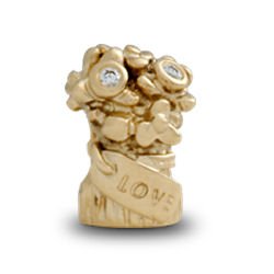Pandora 14k YG Diamond Love Bouquet Charm by 