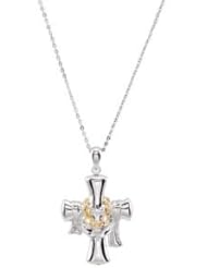 Easter Message Cross Necklace Pendant Sterling Silver 650770