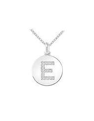 Cubic Zirconia Disc Initial E Pendant .925 Sterling Silver - 0.15 CT TGW