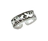 Toe Ring - Sterling Silver Antiqued Animals Toe Ring