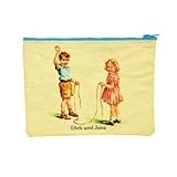 Blue Q Zipper Pouch Dick & Jane