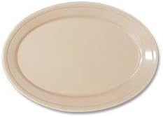 GET Supermel II Tan Melamine Oval Platter - 12" x 8-1/2" [Box of 24]