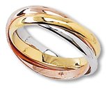 Designer Inspired Tri Color Trinity Band