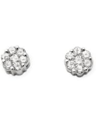 1.06 Carat Diamond Flower Earrings in 14K White Gold