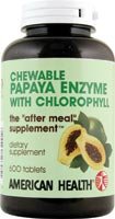 American Health Papaya Enzyme with Chlorophyll Chewable Tablets, 600 Count