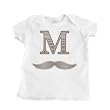 Boy's White Infant T-Shirt with M is for Mustache Design - 6 Months