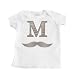 Boy's White Infant T-Shirt with M is for Mustache Design - 6 Months