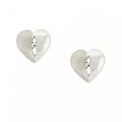 Solid Silver Heart Stud Earrings Diamond w/ Post Back