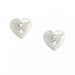 Solid Silver Heart Stud Earrings Diamond w/ Post Back